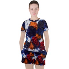 Falling Leaves Women s Tee And Shorts Set