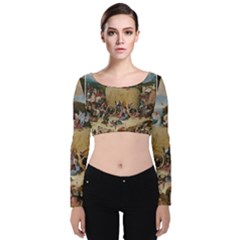 Heronimus Bosch The Haywagon Velvet Long Sleeve Crop Top