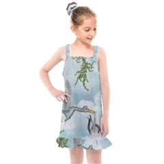 Funny Stork With Creepy Snake Baby Kids  Overall Dress by FantasyWorld7