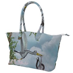 Funny Stork With Creepy Snake Baby Canvas Shoulder Bag by FantasyWorld7