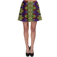 Divine Flowers Striving To Reach Universe Skater Skirt by pepitasart