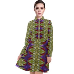 Divine Flowers Striving To Reach Universe Long Sleeve Chiffon Shirt Dress by pepitasart