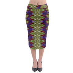 Divine Flowers Striving To Reach Universe Midi Pencil Skirt by pepitasart