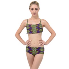 Divine Flowers Striving To Reach Universe Layered Top Bikini Set by pepitasart