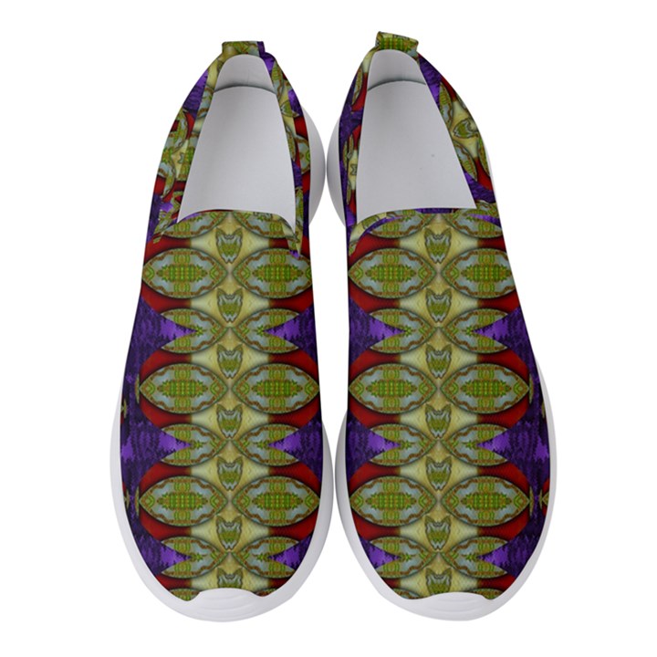 Divine Flowers Striving To Reach Universe Women s Slip On Sneakers