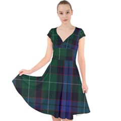 Abercrombie Tartan Cap Sleeve Front Wrap Midi Dress