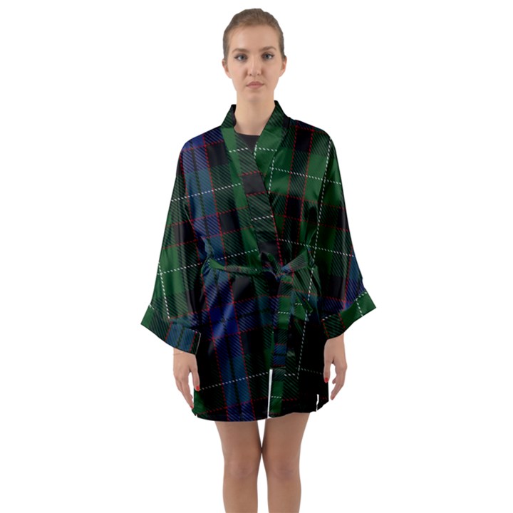 Abercrombie Tartan Long Sleeve Kimono Robe