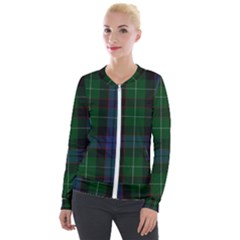 Abercrombie Tartan Velour Zip Up Jacket