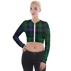 Abercrombie Tartan Long Sleeve Cropped Velvet Jacket