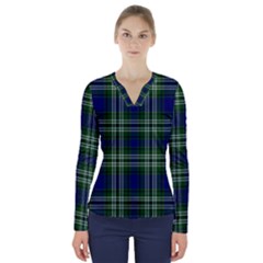 Tweedside District Tartan V-neck Long Sleeve Top by impacteesstreetwearfour