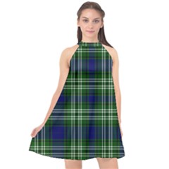 Tweedside District Tartan Halter Neckline Chiffon Dress  by impacteesstreetwearfour