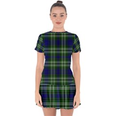 Tweedside District Tartan Drop Hem Mini Chiffon Dress by impacteesstreetwearfour