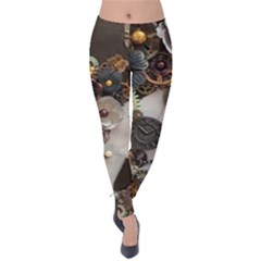 Mechanical Beauty  Velvet Leggings by CKArtCreations