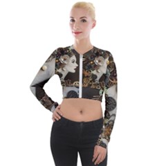 Mechanical Beauty  Long Sleeve Cropped Velvet Jacket