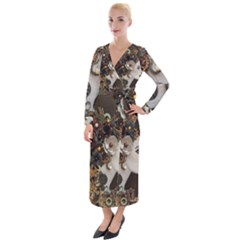 Mechanical Beauty  Velvet Maxi Wrap Dress by CKArtCreations