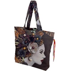 Mechanical Beauty  Drawstring Tote Bag by CKArtCreations