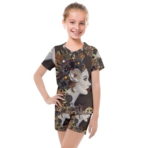 Mechanical Beauty  Kids  Mesh Tee And Shorts Set by CKArtCreations