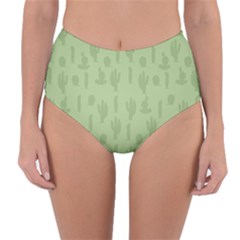 Cactus Pattern Reversible High-waist Bikini Bottoms by Valentinaart