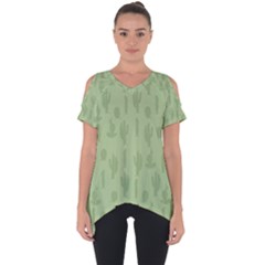 Cactus Pattern Cut Out Side Drop Tee by Valentinaart