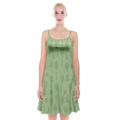 Cactus Pattern Spaghetti Strap Velvet Dress by Valentinaart