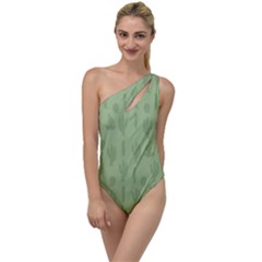 Cactus Pattern To One Side Swimsuit by Valentinaart