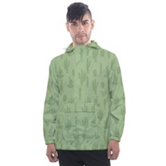 Cactus Pattern Men s Front Pocket Pullover Windbreaker