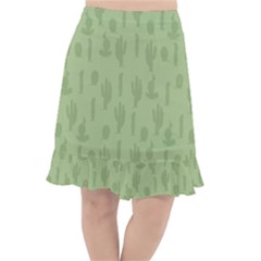 Cactus Pattern Fishtail Chiffon Skirt by Valentinaart