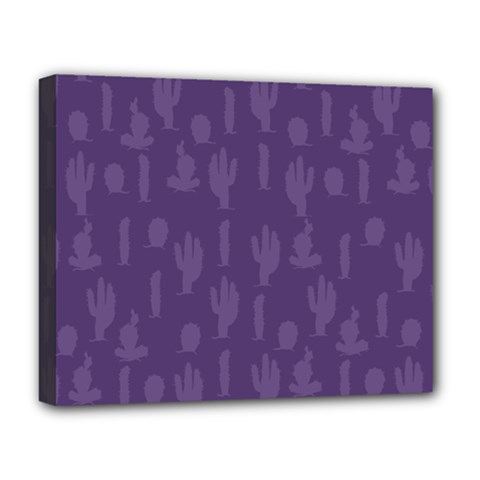 Cactus Pattern Deluxe Canvas 20  X 16  (stretched) by Valentinaart