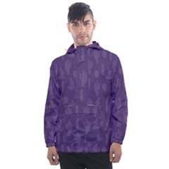 Cactus Pattern Men s Front Pocket Pullover Windbreaker