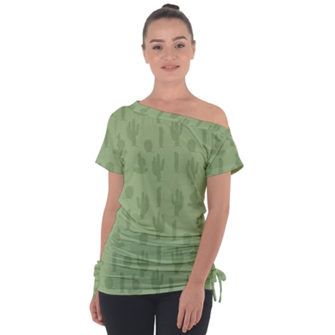 Cactus Pattern Tie-up Tee by Valentinaart