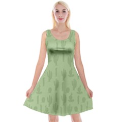 Cactus Pattern Reversible Velvet Sleeveless Dress