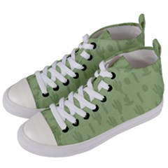 Cactus Pattern Women s Mid-top Canvas Sneakers by Valentinaart