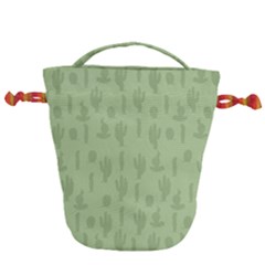 Cactus Pattern Drawstring Bucket Bag by Valentinaart