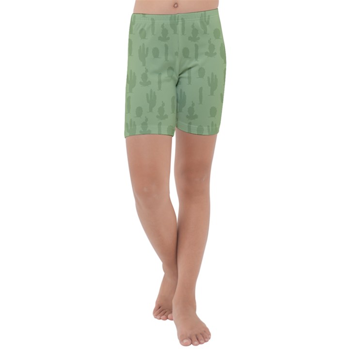 Cactus pattern Kids  Lightweight Velour Capri Yoga Leggings