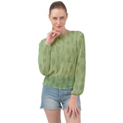 Cactus Pattern Banded Bottom Chiffon Top by Valentinaart