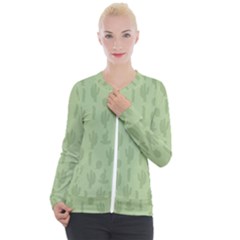 Cactus Pattern Casual Zip Up Jacket