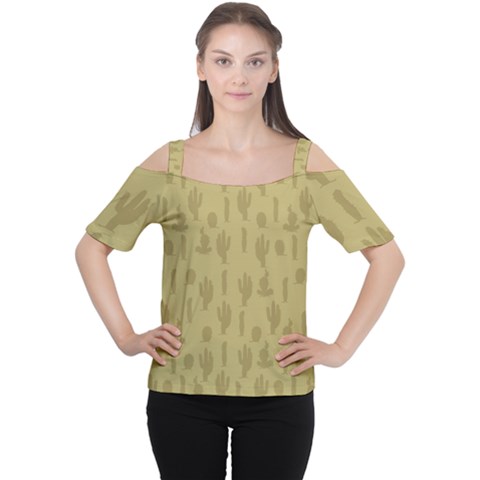 Cactus Pattern Cutout Shoulder Tee by Valentinaart