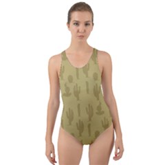 Cactus Pattern Cut-out Back One Piece Swimsuit by Valentinaart