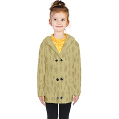 Cactus Pattern Kids  Double Breasted Button Coat