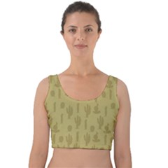 Cactus Pattern Velvet Crop Top by Valentinaart