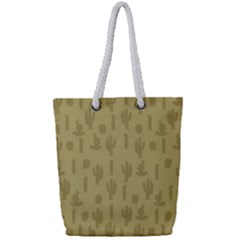 Cactus Pattern Full Print Rope Handle Tote (small) by Valentinaart