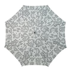 Doodle Pattern Golf Umbrellas by Valentinaart