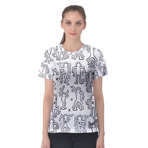 Doodle Pattern Women s Sport Mesh Tee by Valentinaart