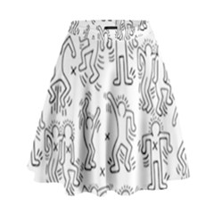 Doodle Pattern High Waist Skirt by Valentinaart