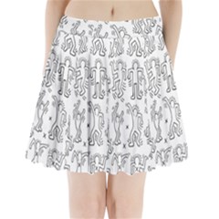 Doodle Pattern Pleated Mini Skirt by Valentinaart