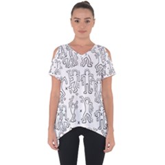 Doodle Pattern Cut Out Side Drop Tee by Valentinaart