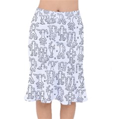 Doodle Pattern Short Mermaid Skirt by Valentinaart