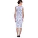 Doodle Pattern Sleeveless Velvet Midi Dress View2