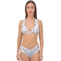 Doodle Pattern Double Strap Halter Bikini Set View1