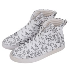 Doodle Pattern Men s Hi-top Skate Sneakers by Valentinaart